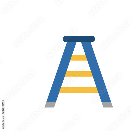 Blue and yellow stepladder icon