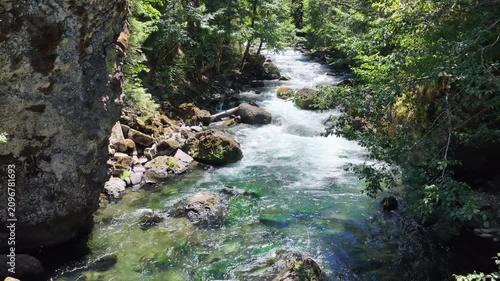Clear water flows down the Clackamas River in Northwestern Oregon, not far from Salem. Originating in the Mt. Hood National Forest, this beautiful 83-mile river is a tributary to the Willamette River.
