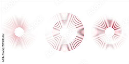 Abstract white background with red circle lines. Digital future technology vector eps10