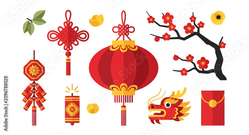Chinese New Year Decorations and Symbols.
