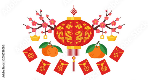 Chinese New Year Decorations Symbols.