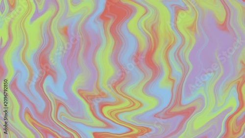 A green, orange, purple, and blue marbled-textured liquid background for wallpaper or backdrop