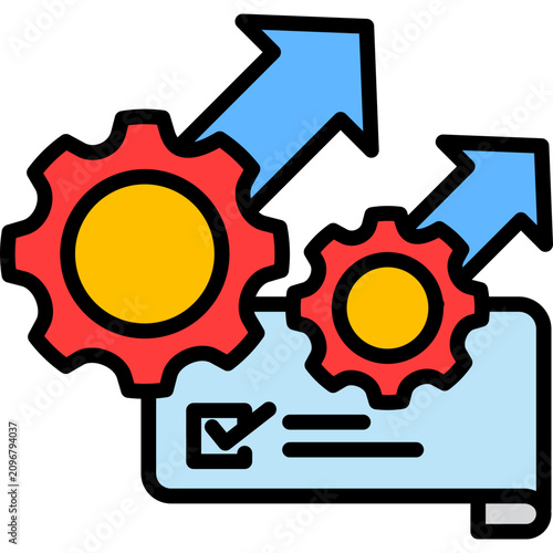 Outcome Planning lineal color icon