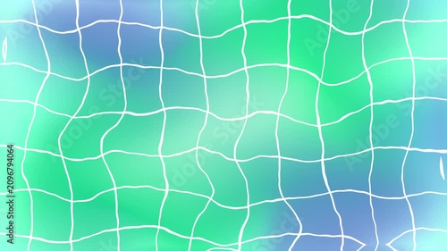 A green, blue, and tosca grid-textured wiggly background for wallpaper or backdrop