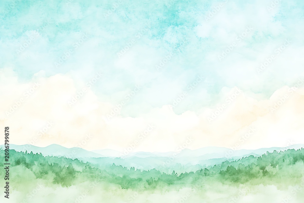 Fototapeta premium Serene mountain landscape with cloudy sky