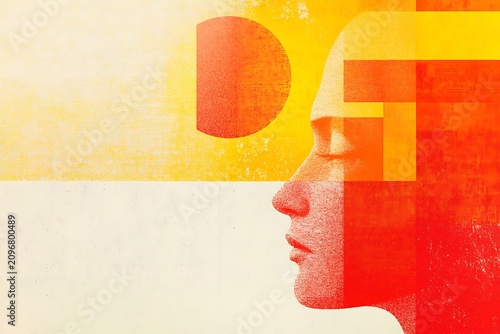 Abstract portrait in warm hues