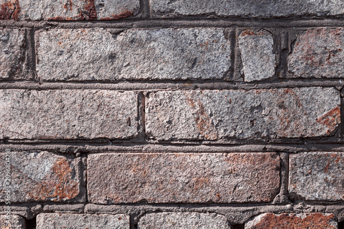 Textured white brick wall for seamless background. Vintage design element. Copy space. Retro wallpaper. Use for display products.