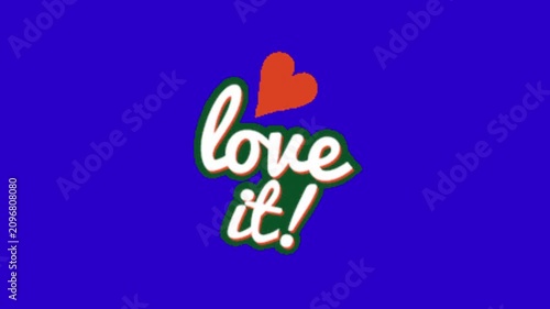 Romantic Love Hearts Blue Screen Animation