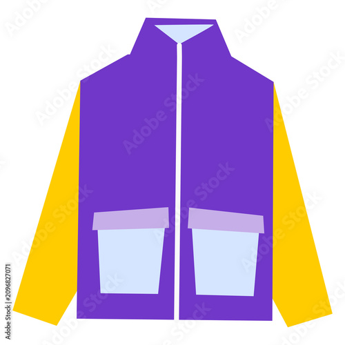 Purple yellow raincoat