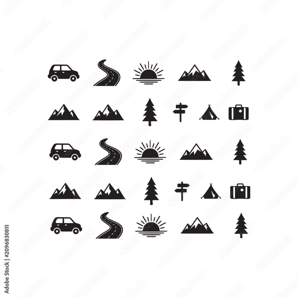 Fototapeta premium Travel & Nature Icon Set