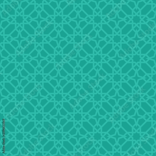 Seamless Geometric Green Islamic Background Wallpaper