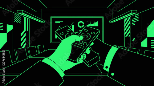 Hand holding video game controller.