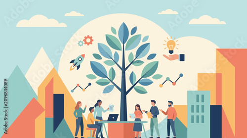 People Around a Tree Plant.