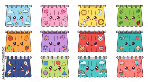 Colorful calendar faces for kids.