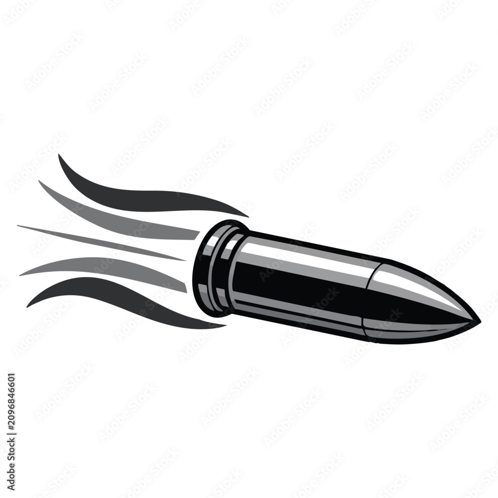 Fototapeta premium Bullet icon with bullet in motion in vector flat style suitable for speed concepts action graphics dynamic themes and symbol designs