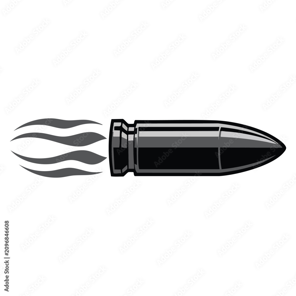 Obraz premium Bullet in motion vector flat style icon perfect for action themes speed concepts dynamic graphics and powerful symbol projects