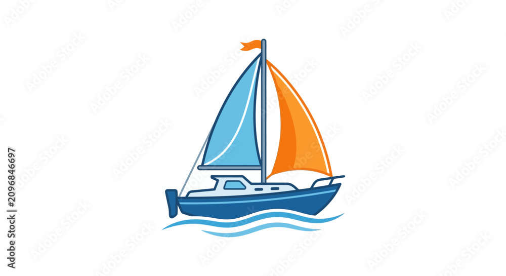 Fototapeta premium Sailboat Icon Vector Illustration