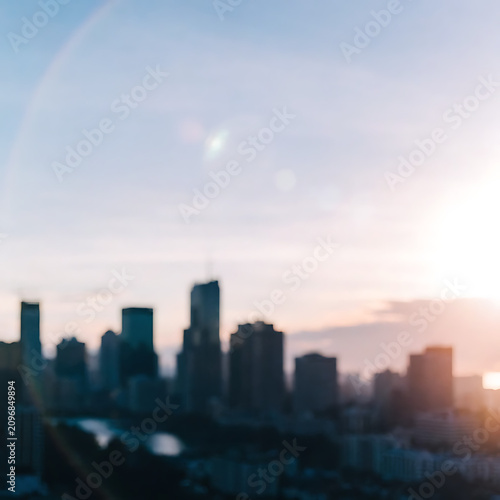 sunset over the city