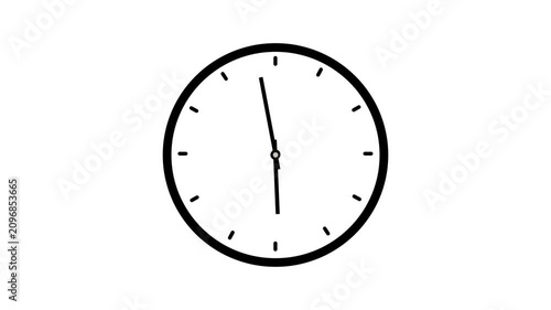 Clock Time Animation Icon Video – Minimal Line Icon with Rotating Hands | Loop Motion Graphic
