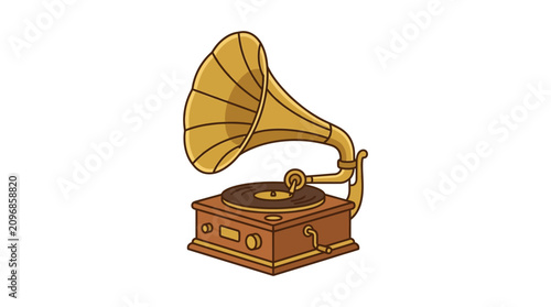 Canvastavla Vintage Gramophone Music Player Device.