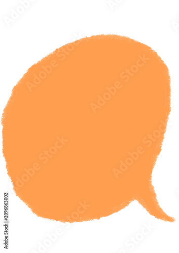 Single Hand-Drawn Orange Speech Bubble with Chalk Texture