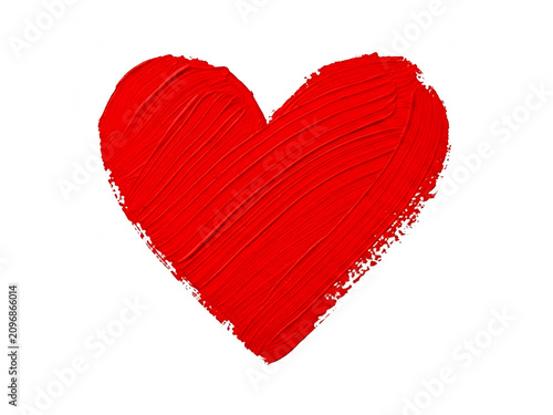 Foto Red oil paint heart isolated on transparent background
