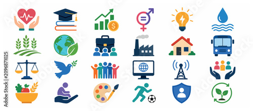 Принти на полотні Colorful flat icons for home and lifestyle services.