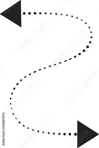 Schilderij op canvas Dotted arrow path with opposing direction