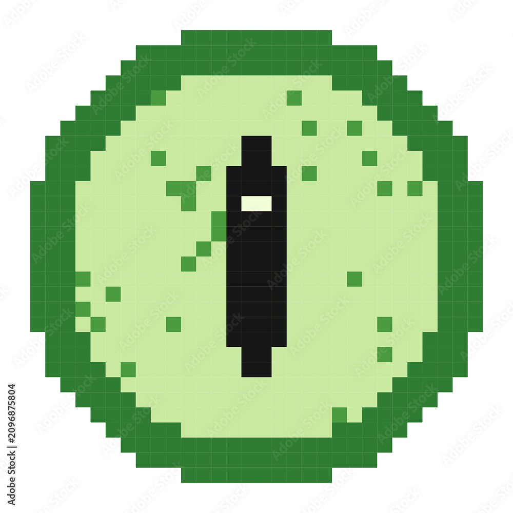 Fototapeta premium 8-Bit Toxic Green Eye Pixel Art
