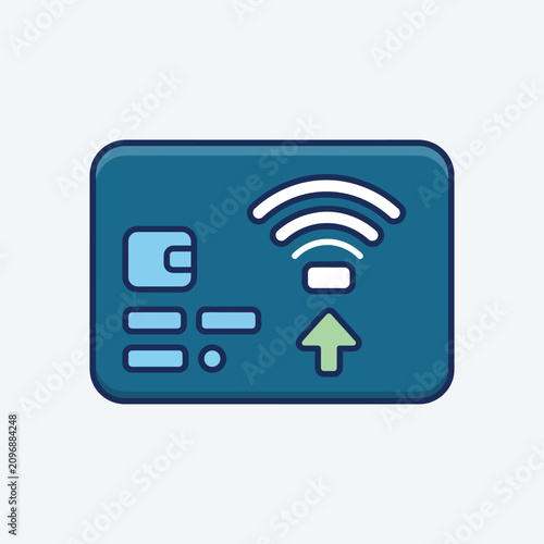 Contactless Credit Card with Payment Processing Arrow Icon for Digital Financial Transactions