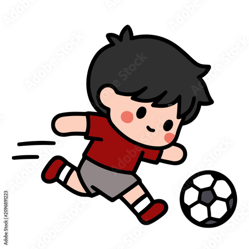 boy playing soccer