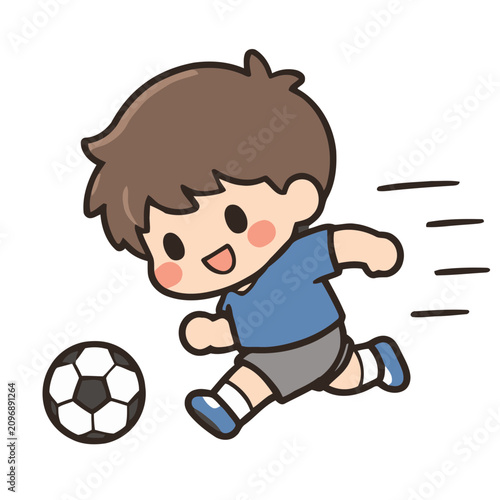boy playing soccer