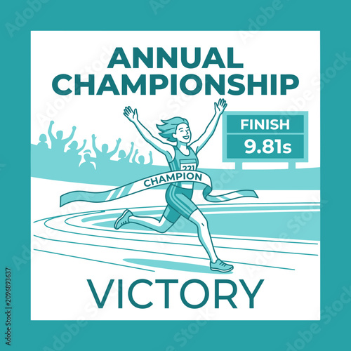 Athletic Victory Celebration Winning The Annual Championship Race