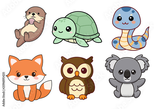 set of cartoon animals