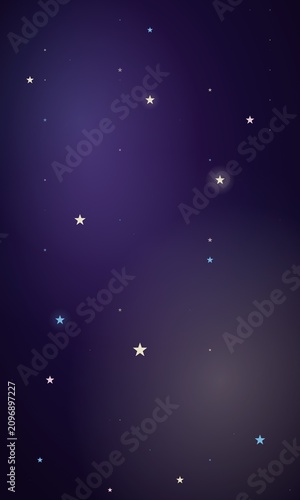 Obraz na plátně Deep Purple Night Sky Background with Glowing Stars - Vertical