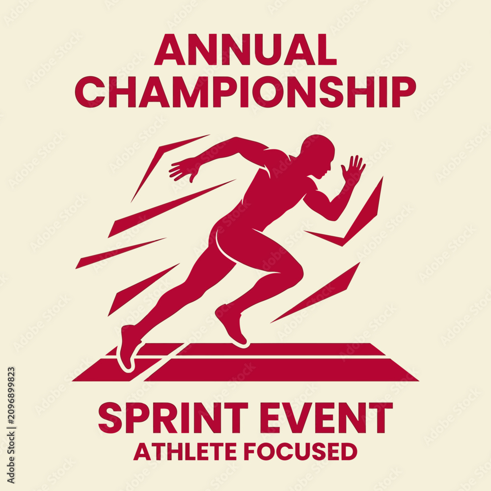 Obraz premium Athletic Sprint Championship Emblem Design For Annual Event Promotions