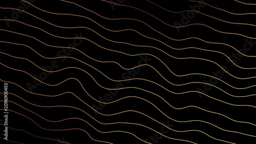 Abstract pattern of flowing golden-brown wavy lines on a dark background, creating a dynamic and elegant visual texture.