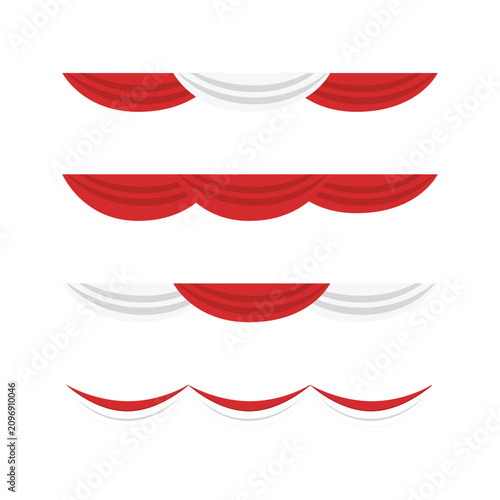 Red and White Bunting Banner Decoration Set for Indonesian Independence Day