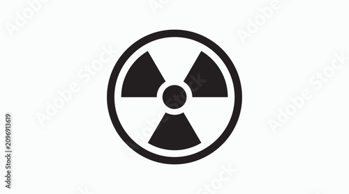 Foto Radioactive symbol silhouette against a white background