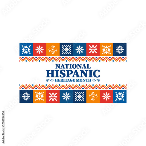 Fotografie National hispanic heritage month celebration banner with colorful traditional fo