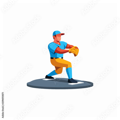 Dynamic Baseball Player Figurine on Circular Base Capturing Action Pose Concept for Sports Merchandise, Game Design, and Team Spirit Promotion