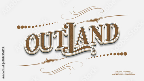 Vintage Western Wooden 3D Editable Text Effect Style Graphic Template