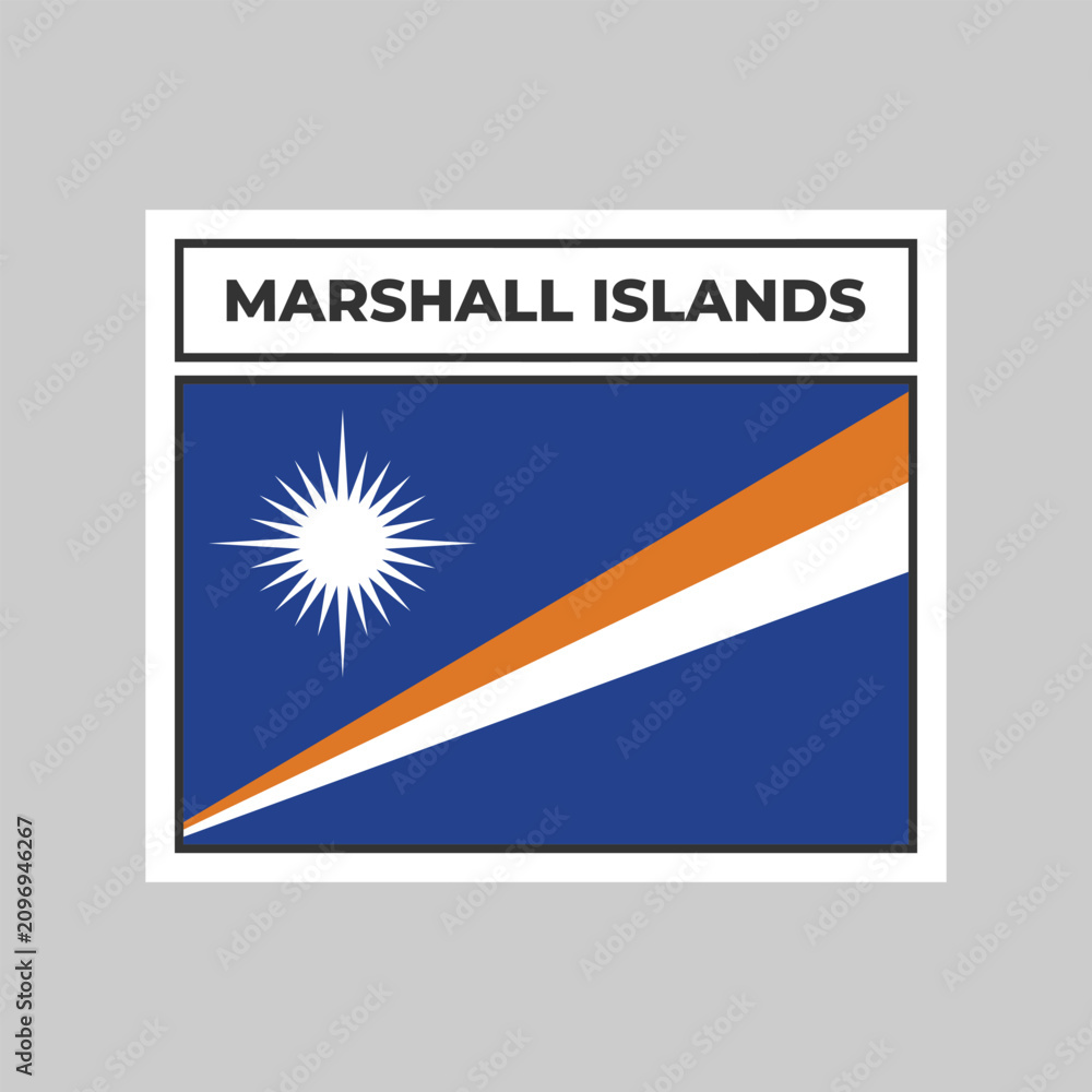 Fototapeta premium National Flag of Marshall Islands Illustration Design