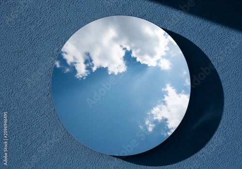 Azure Mirror: A Skyward Gaze in a Textured Realm