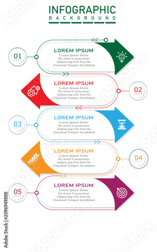 Business workflow infographic with connected timeline sequence | Professional process diagram featuring icons for planning and analysis