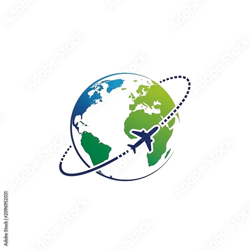 Eco friendly green planet Earth symbol icon.