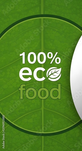 Eco friendly organic food certification label.