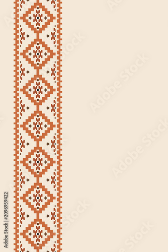 Southwest native seamless pattern ethnic tribal Aztec pixel art geometric Navajo Native American fabric earth tone design vector for textile printing