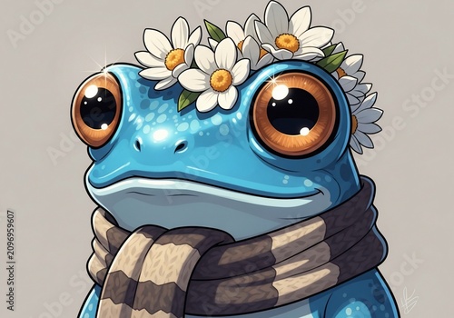 A Dappled Dreamer Crowned with Daisies