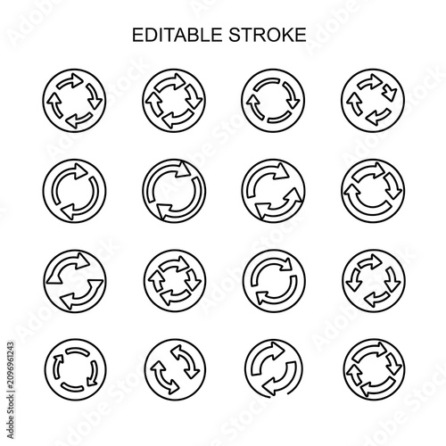 Editable stroke line art collection set.